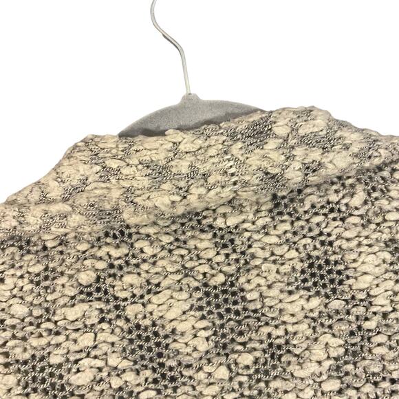 Yest Gray Knit Fringe Trim Long Duster Knit Sweater Cardigan Women Sz 6 - Picture 11 of 11